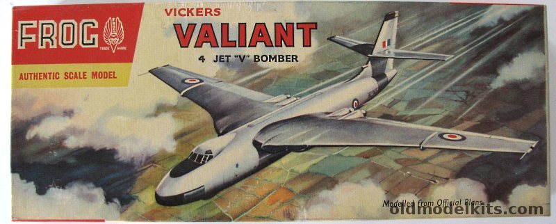 Frog 1/96 Vickers Valiant - 4 Jet Engine V Force Bomber, 353P plastic model kit